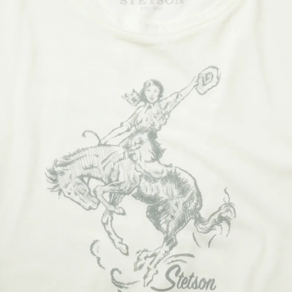 Stetson Bucking Cowgirl Graphic Tee White
