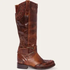 Stetson Burnished Cognac Paisley Side Zip Cowboy Boot Tan Clearance