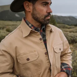 Stetson Camel Stretch Canvas Shirt Jacket Brown
