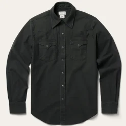 Stetson Charcoal Corded Denim Shirt Grey Discount