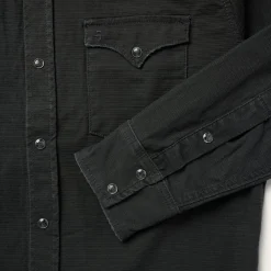 Stetson Charcoal Corded Denim Shirt Grey Discount