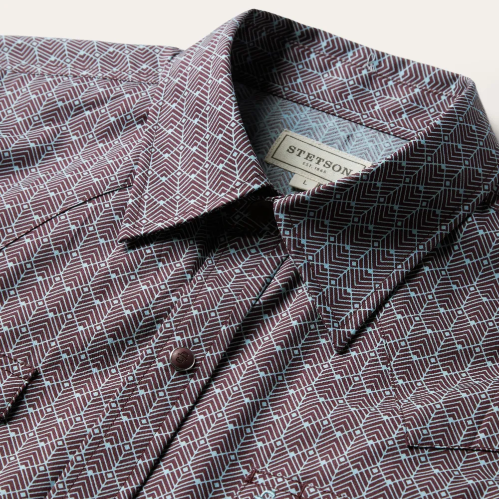 Stetson Chevron Grid Shirt Brown Best