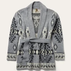 Stetson Chunky Knit Tie Sweater in Grey Discount
