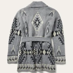 Stetson Chunky Knit Tie Sweater in Grey Discount