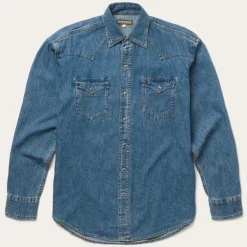 Stetson Classic Denim Shirt Blue Outlet