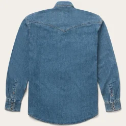 Stetson Classic Denim Shirt Blue Outlet