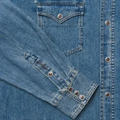 Stetson Classic Denim Shirt Blue Outlet