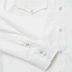 Stetson Classic Solid Snap Poplin Shirt In Optic White Outlet