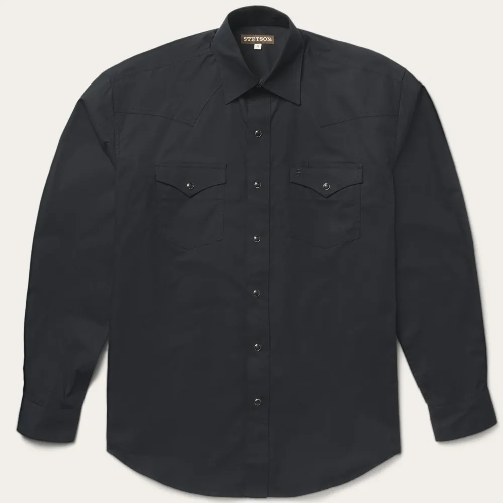 Stetson Classic Western Shirt in Black Clearance