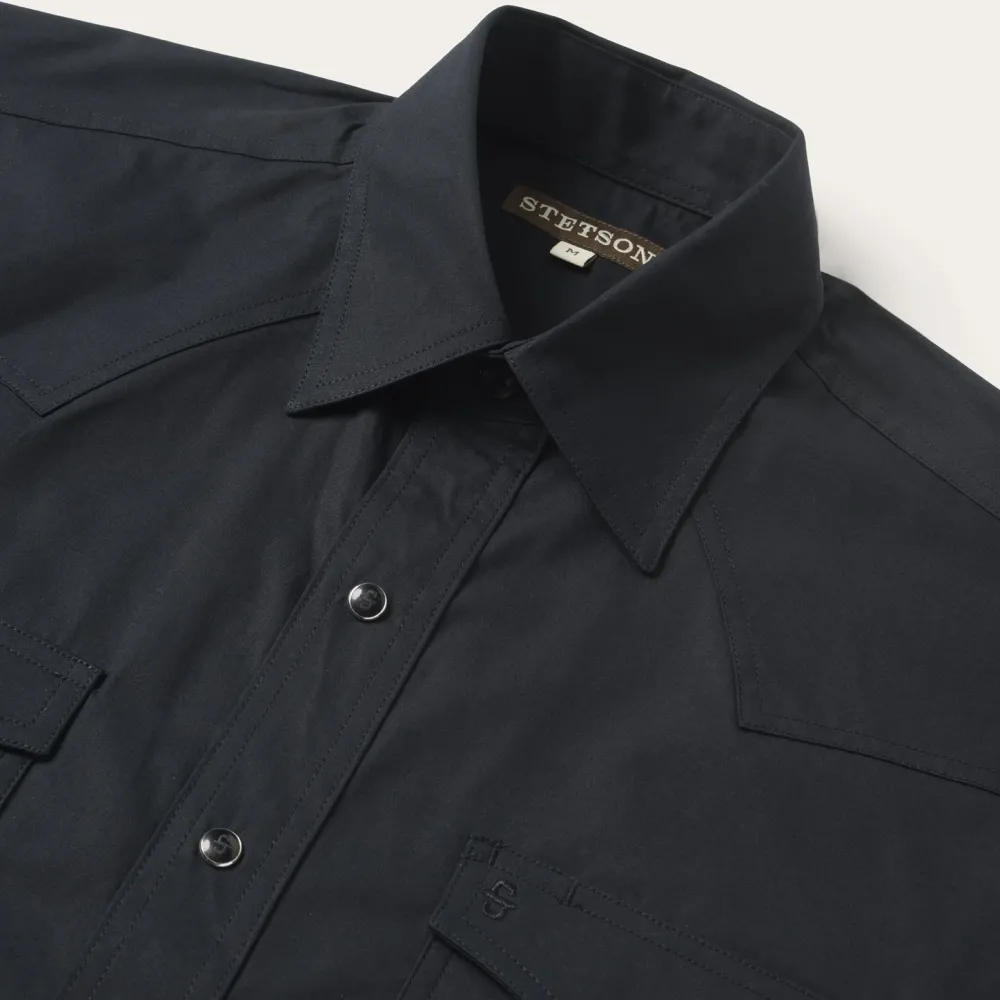 Stetson Classic Western Shirt in Black Clearance