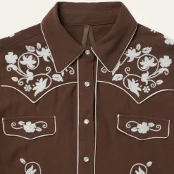 Stetson Classic Western Snap Blouse Brown Clearance