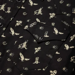 Stetson Conversation Print Western Shirt Black Outlet