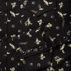 Stetson Conversation Print Western Shirt Black Outlet