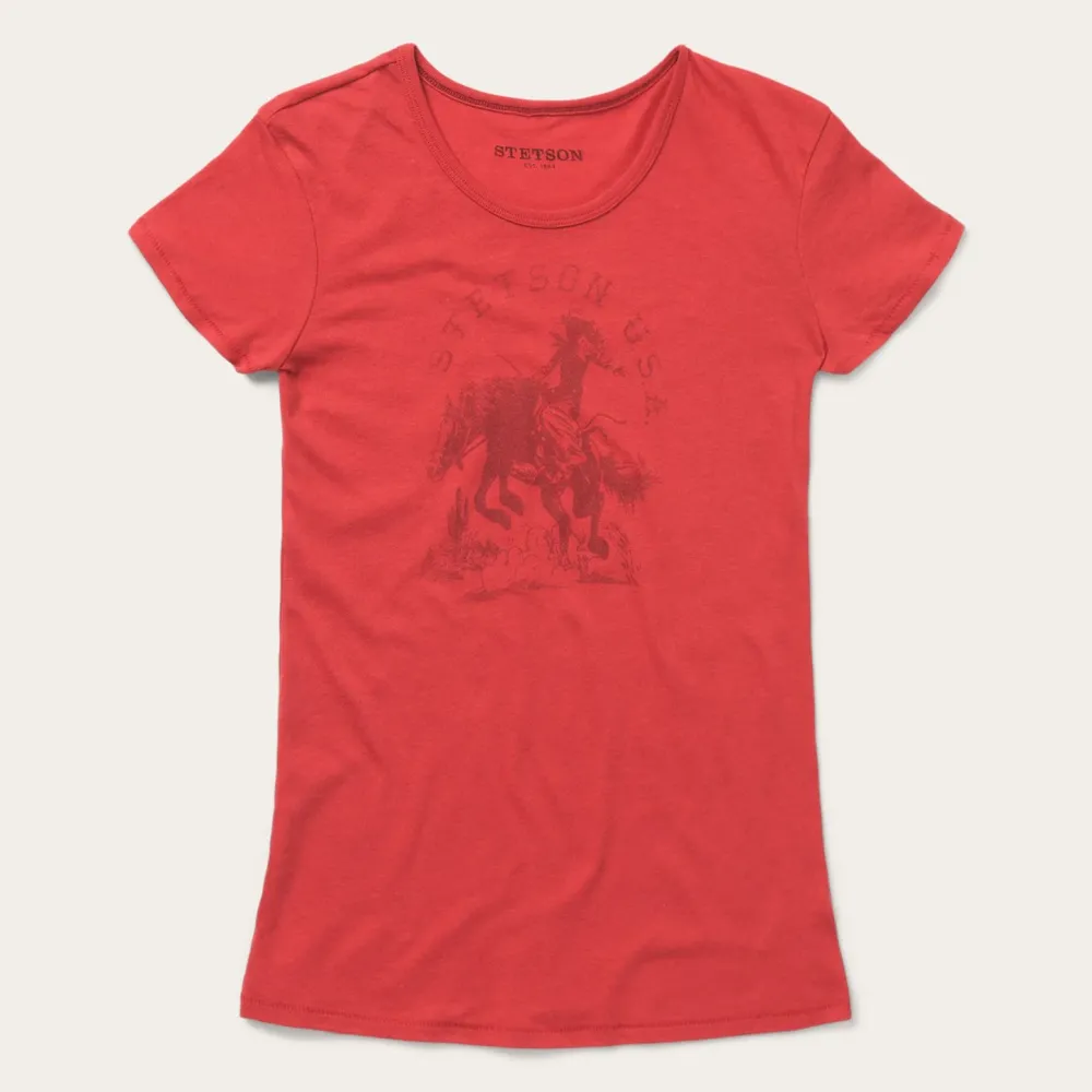 Stetson Cowgirl Graphic Tee Red Clearance