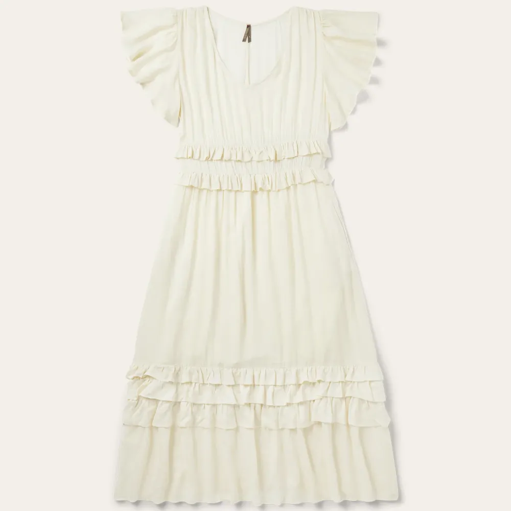 Stetson Cream Herringbone Dress White Outlet