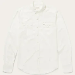 Stetson Cream Tencel Twill Shirt White Discount