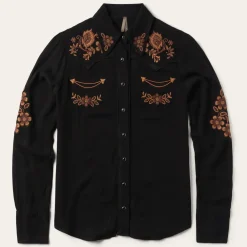 Stetson Crepe Western Blouse Black New