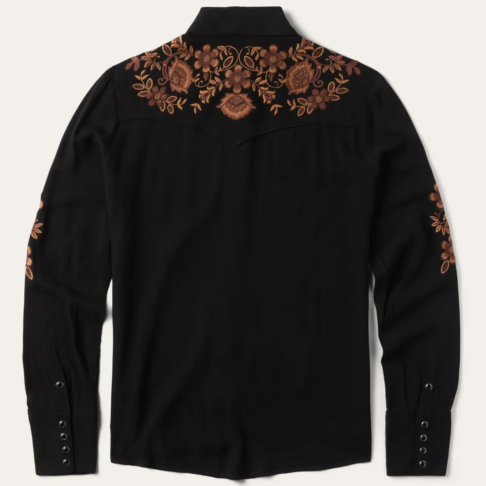 Stetson Crepe Western Blouse Black New