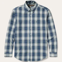 Stetson Crystal Plaid Button Down Shirt Blue Sale