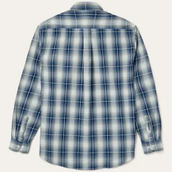 Stetson Crystal Plaid Button Down Shirt Blue Sale