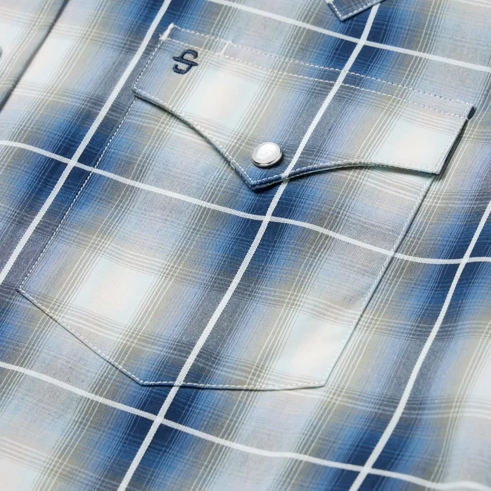 Stetson Crystal Plaid Western Shirt Blue Best