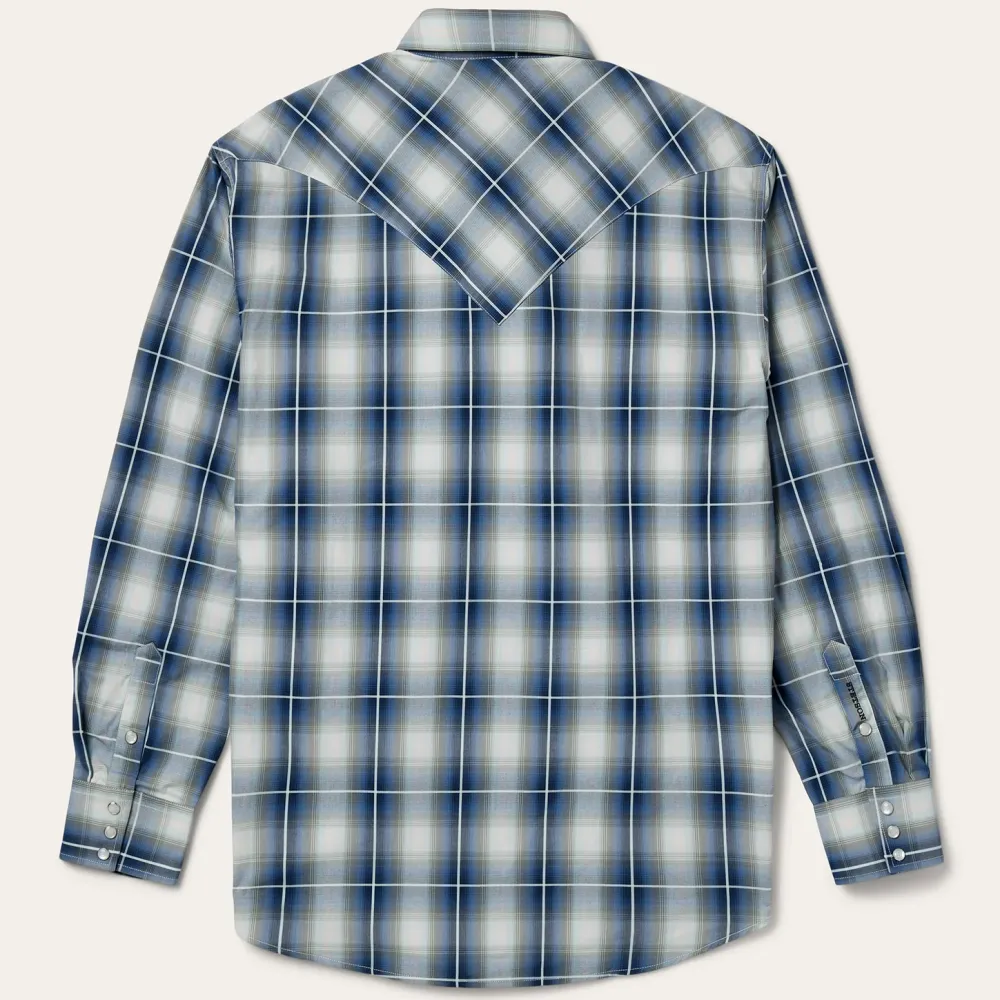 Stetson Crystal Plaid Western Shirt Blue Best