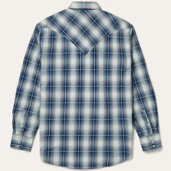 Stetson Crystal Plaid Western Shirt Blue Discount