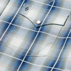 Stetson Crystal Plaid Western Shirt Blue Discount