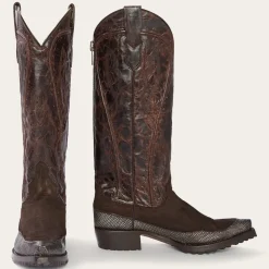 Stetson Dakota Suede Teju Cowboy Boot Brown New