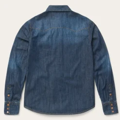 Stetson Dark Denim Snap Front Shirt Blue