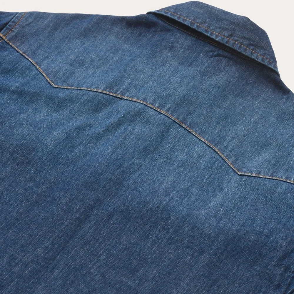 Stetson Dark Denim Snap Front Shirt Blue