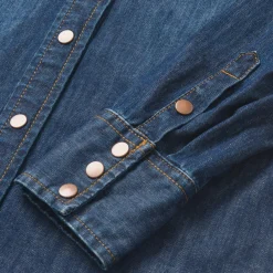 Stetson Dark Denim Snap Front Shirt Blue