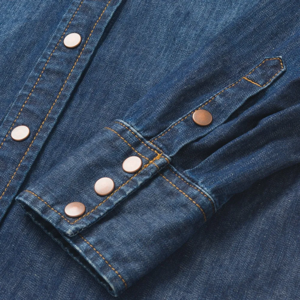 Stetson Dark Denim Snap Front Shirt Blue Outlet