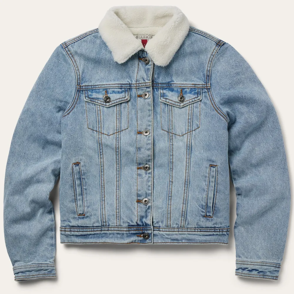 Stetson Denim Sherpa Lined Jacket Blue Best