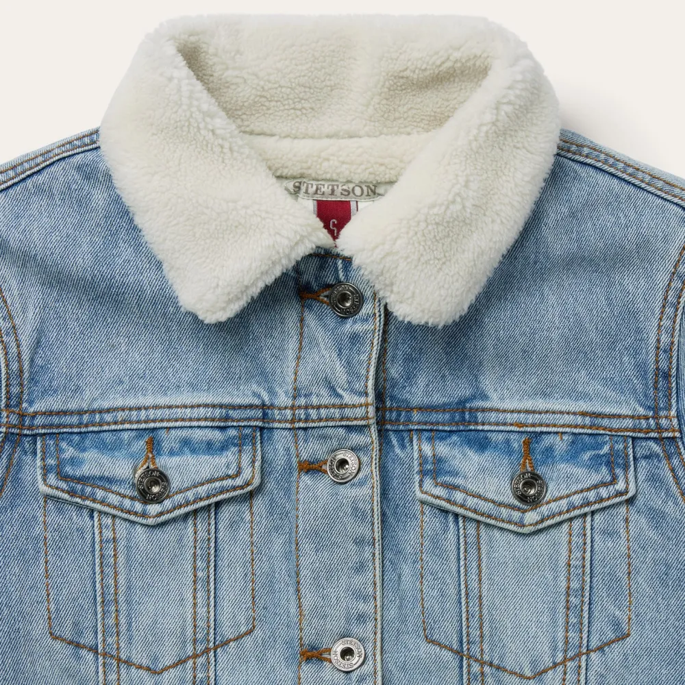 Stetson Denim Sherpa Lined Jacket Blue Best