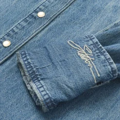 Stetson Denim Snap Front Western Shirt Blue Discount