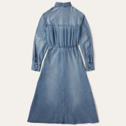 Stetson Denim Tencel Tie-Front Dress Blue Best