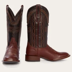 Stetson Denver Goat Hand Stitched Cowboy Boot Brown Outlet