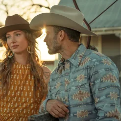 Stetson Desert Horizon Shirt Blue Best
