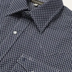 Stetson Diamond Geo Western Shirt Blue New