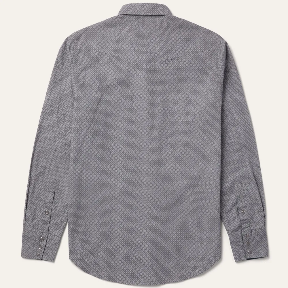 Stetson Diamond Print Western Shirt Grey Best