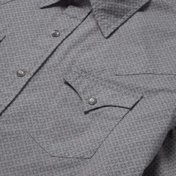 Stetson Diamond Print Western Shirt Grey Best
