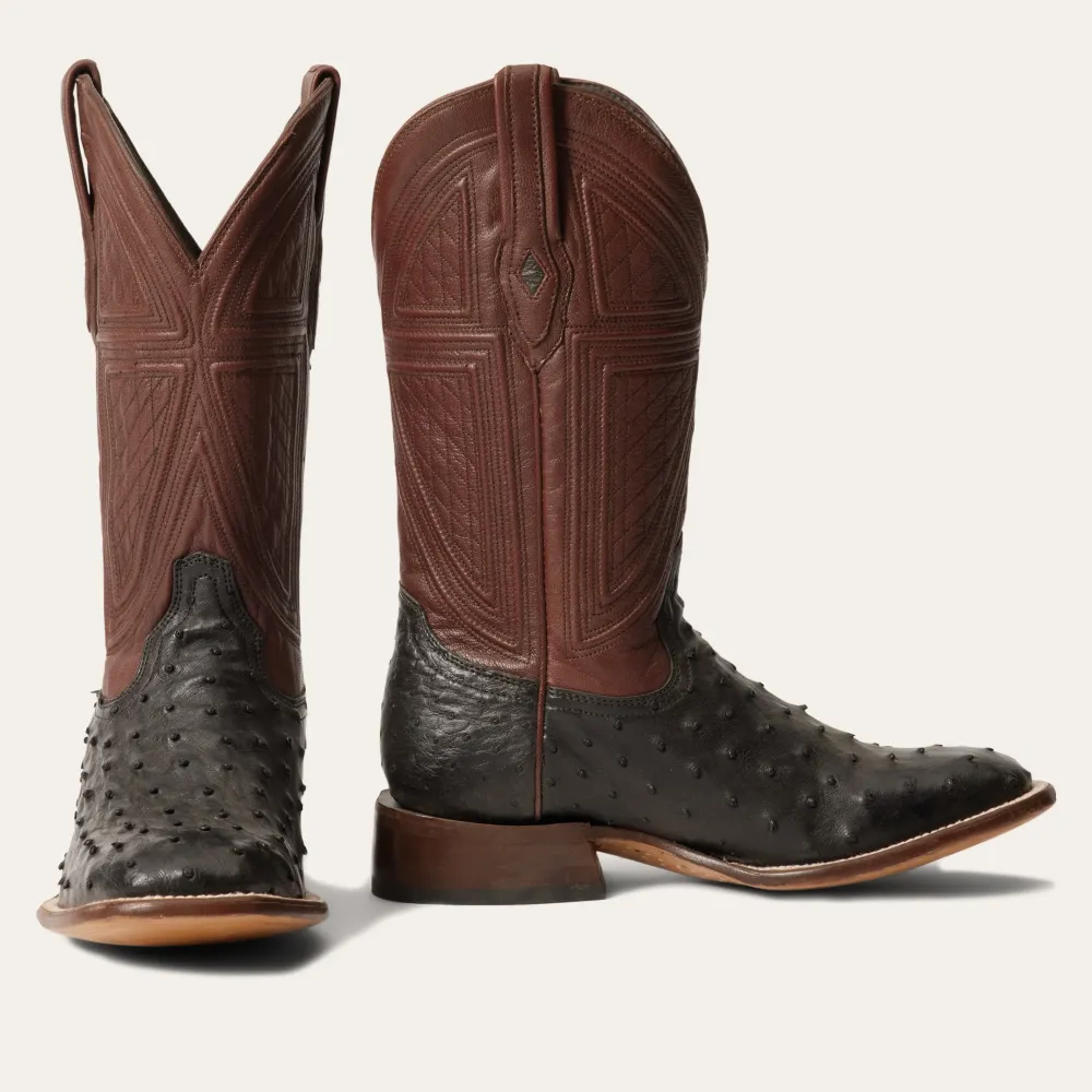 Stetson Dillon Ostrich Boots Black Best