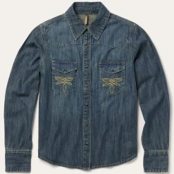 Stetson Dirty Denim Boyfriend Fit Shirt Blue Best
