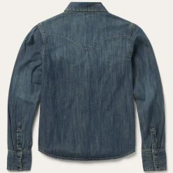 Stetson Dirty Denim Boyfriend Fit Shirt Blue Best