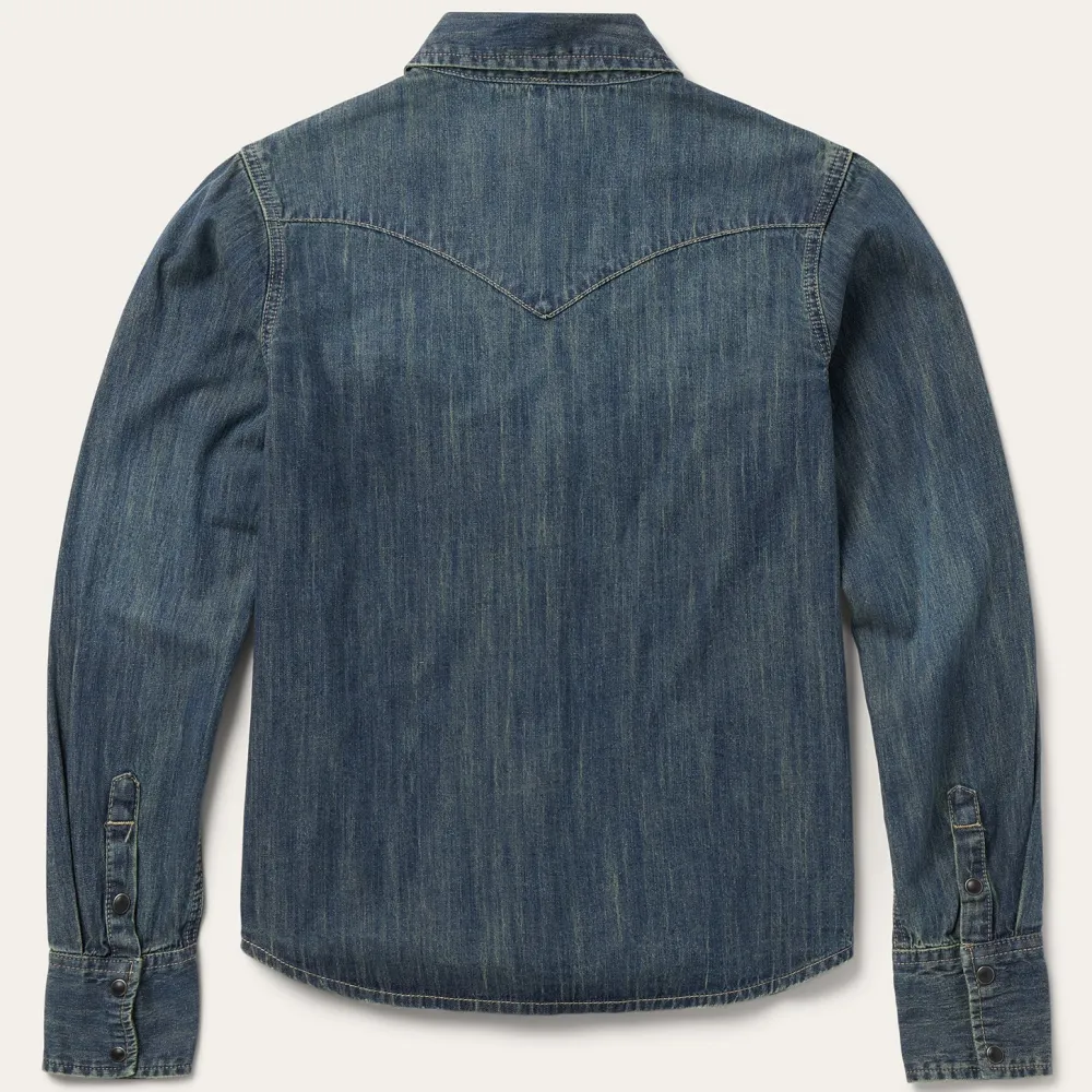 Stetson Dirty Denim Boyfriend Fit Shirt Blue Discount