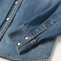 Stetson Distressed Denim Shirt Blue Discount