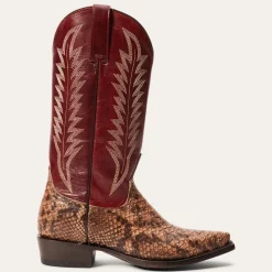 Stetson Ember Python Snip Toe Boot Red Clearance