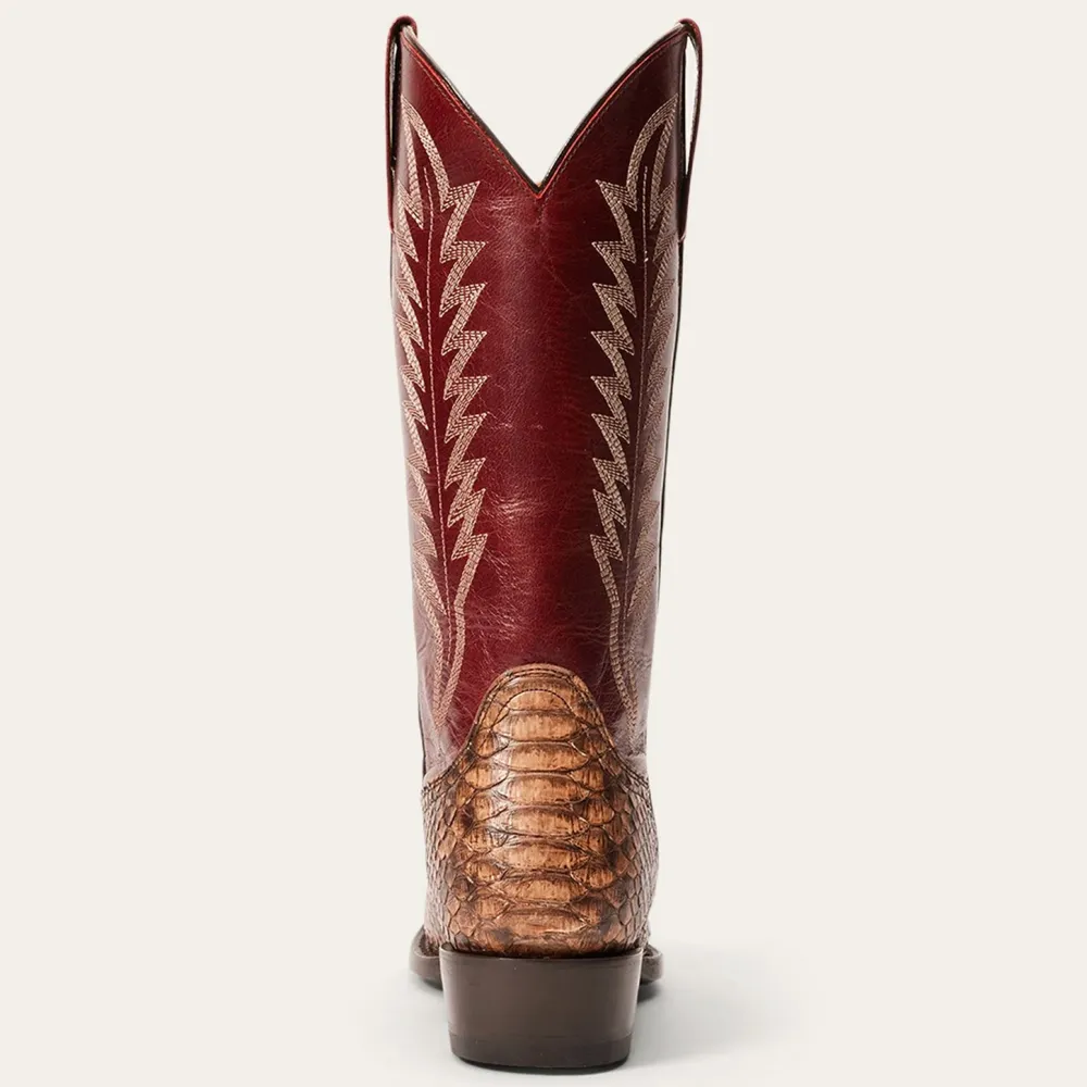 Stetson Ember Python Snip Toe Boot Red Clearance