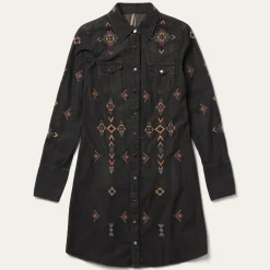 Stetson Embroidered Denim Shirt Dress Black Sale